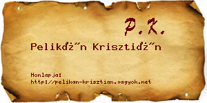 Pelikán Krisztián névjegykártya